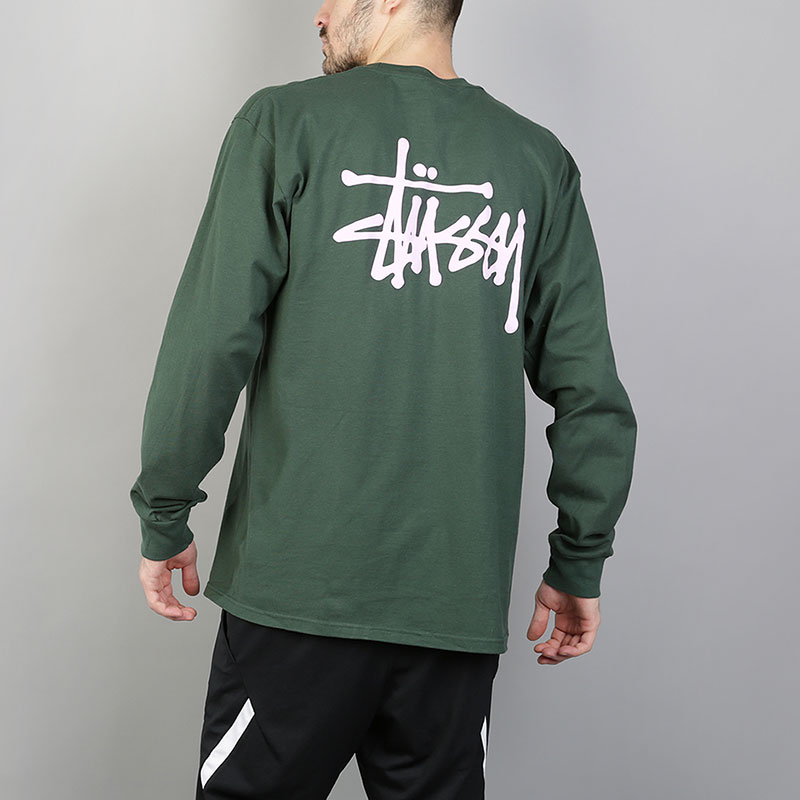 Лонгслив Stussy Basic Stussy LS Tee (1994143-d forest)  - цена, описание, фото 4